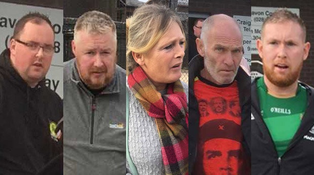 Five people appeared in court accused of paramilitary involvement.